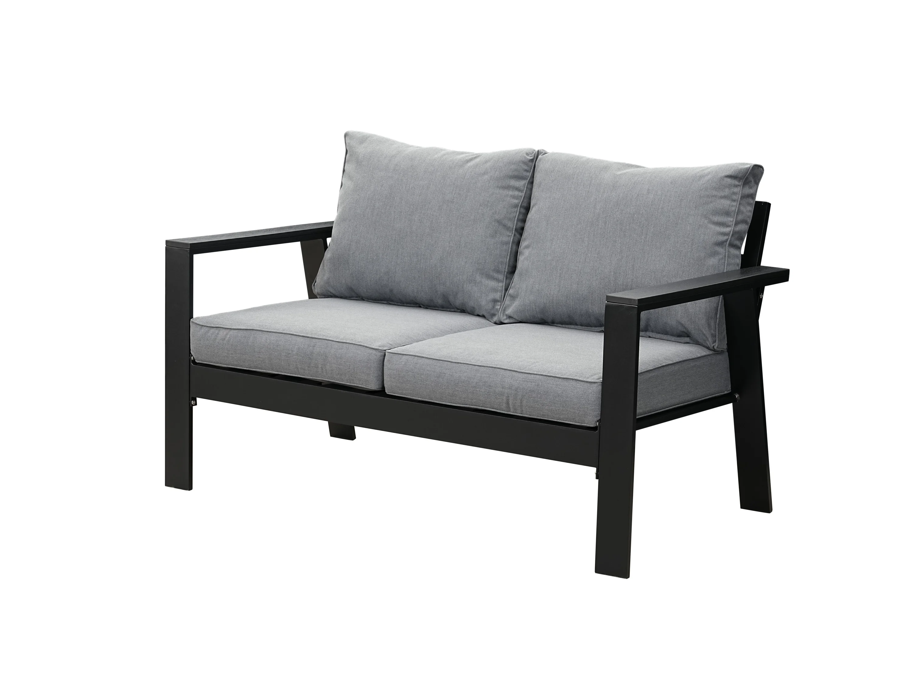 MEXO Gartenmöbel Lounge-Set »Neapel«, inkl. Polster (4-Sitzer / Esstisch, Schwarz / Dunkelgrau) – Bild 4 von 4