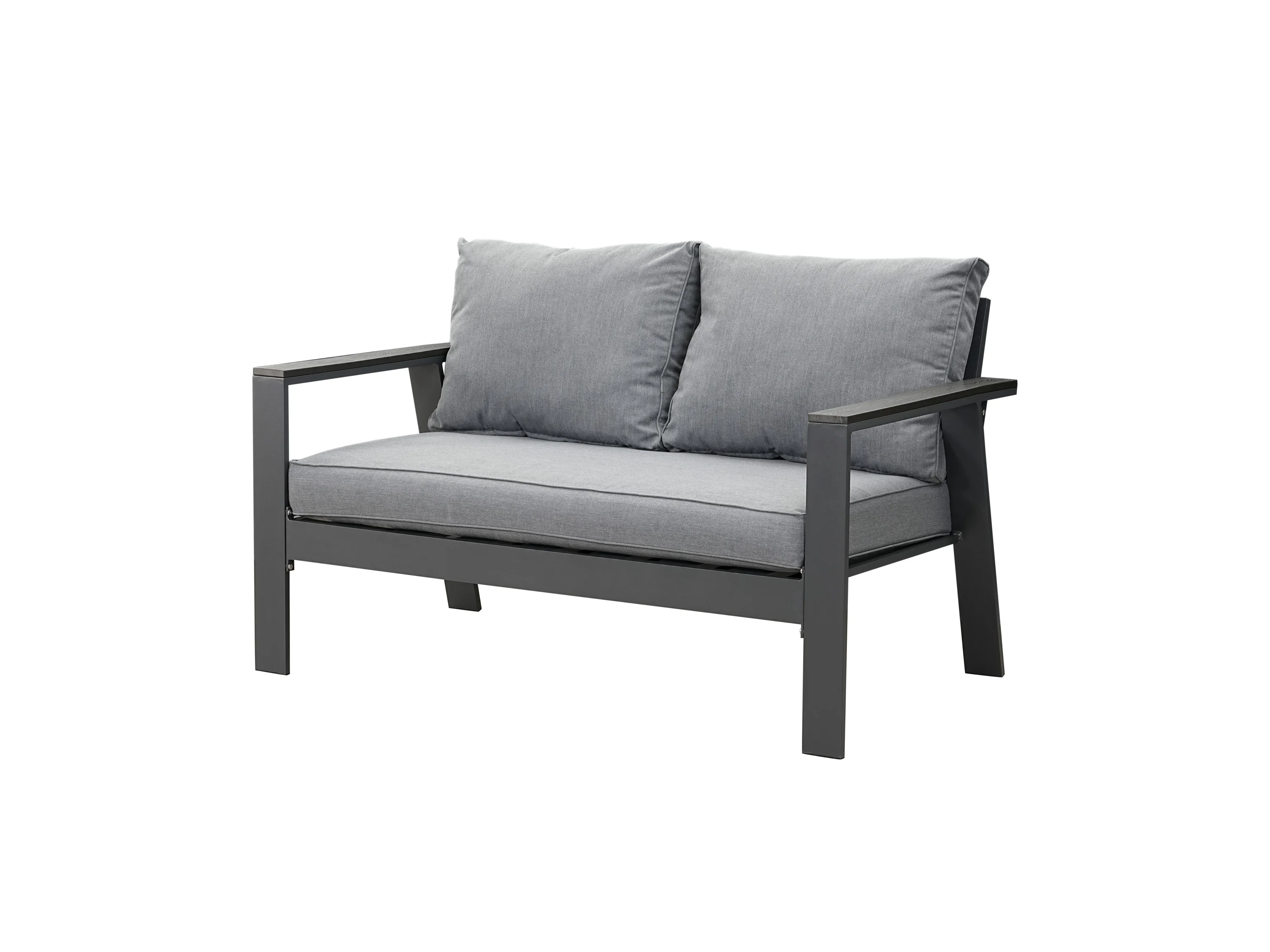 MEXO Gartenmöbel Lounge-Set »Neapel«, inkl. Polster (4-Sitzer / Esstisch, Grau / Dunkelgrau) – Bild 4 von 4