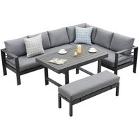 MEXO Gartenmöbel Lounge-Set »Tropea«, inkl Polster (8-Sitzer, Grau / Dunkelgrau)