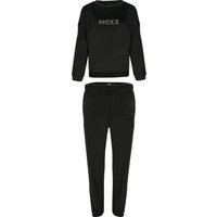 MEXX Damen Fleece-Pyjama, 2-teilig (Schwarz, L)