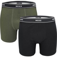 MEXX Herren Boxer, 2er-Pack (Streifen/navy/olivgrün, M)