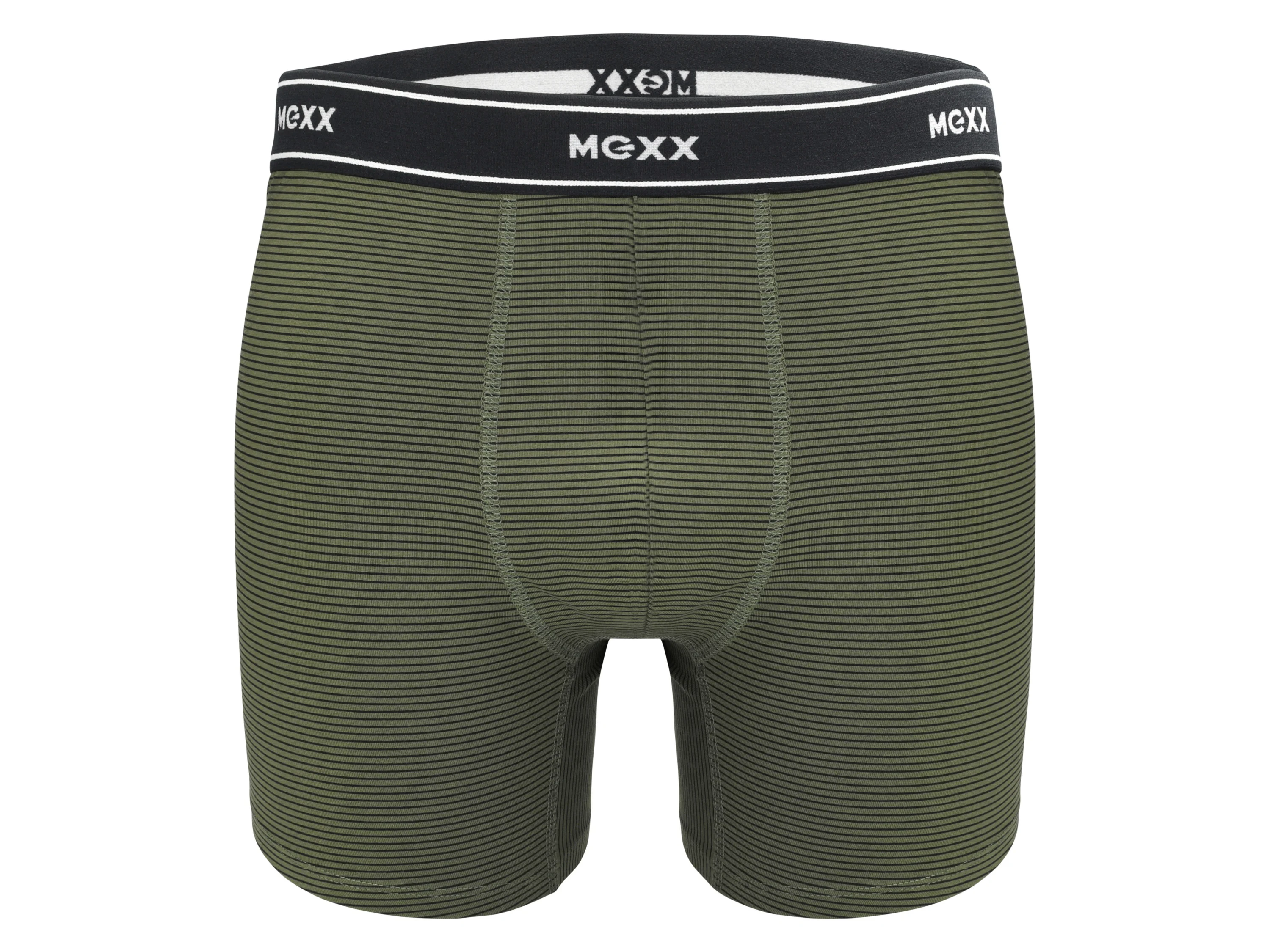 MEXX Herren Boxer, 2er-Pack (Streifen/navy/olivgrün, M) – Bild 2 von 4