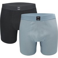 MEXX Herren Boxer, 2er-Pack (navy/graublau, L)