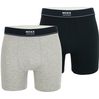 MEXX Herren Boxershorts, 2 Stück (navy/grau, L)