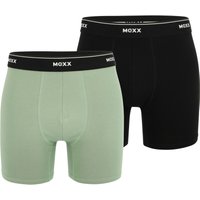 MEXX Herren Boxershorts, 2 Stück (Schwarz/Grün, M)