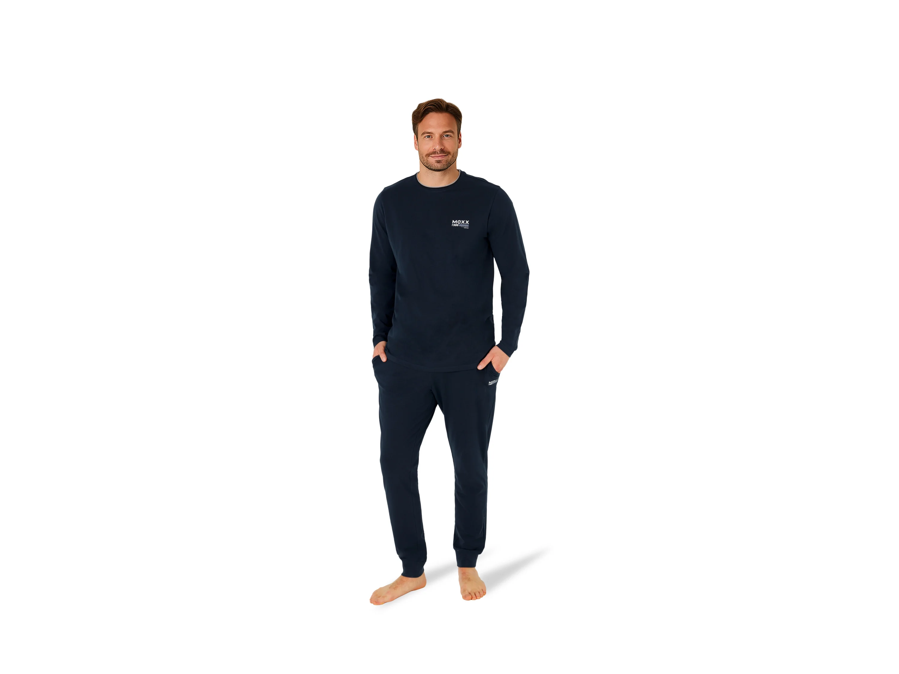 MEXX Herren Jersey-Pyjama, 2-teilig (Navy, XL) – Bild 2 von 4