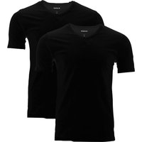 MEXX Herren Unterziehshirt, 2 Stück (V-Ausschnitt, Schwarz, L)