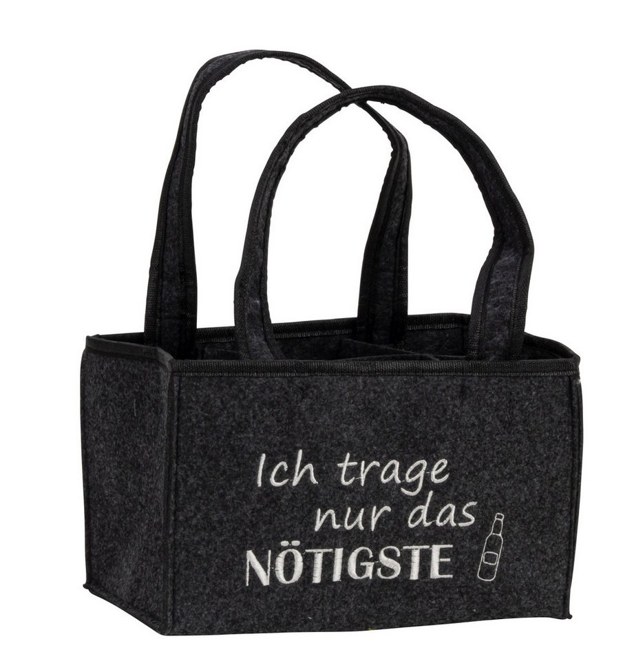 MF Bierflaschenhalter Bierflaschenträger Nötigste Filztasche für 6 Flaschen mit Tragegriff, (1-St) – Bild 2 von 5