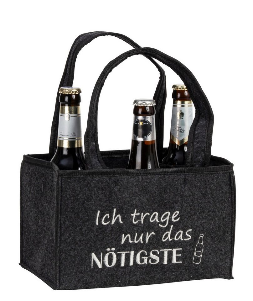 MF Bierflaschenhalter Bierflaschenträger Nötigste Filztasche für 6 Flaschen mit Tragegriff, (1-St) – Bild 5 von 5