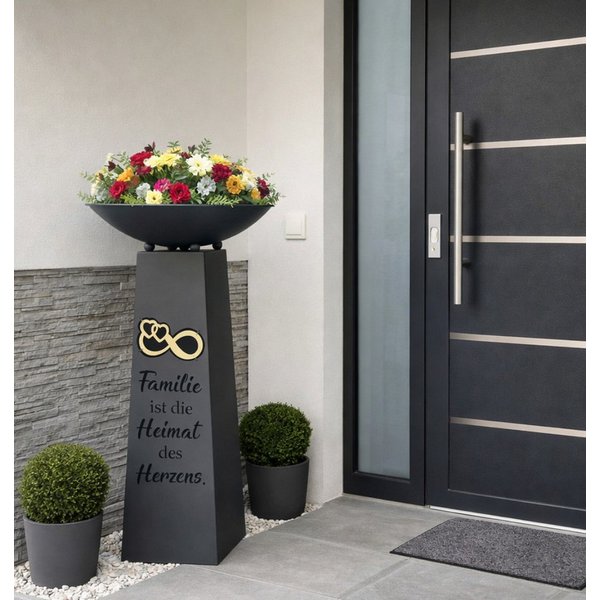 MF Dekoschale Schalenständer Herzensheim grau 95 cm mit Infinity Motiv (1 St)