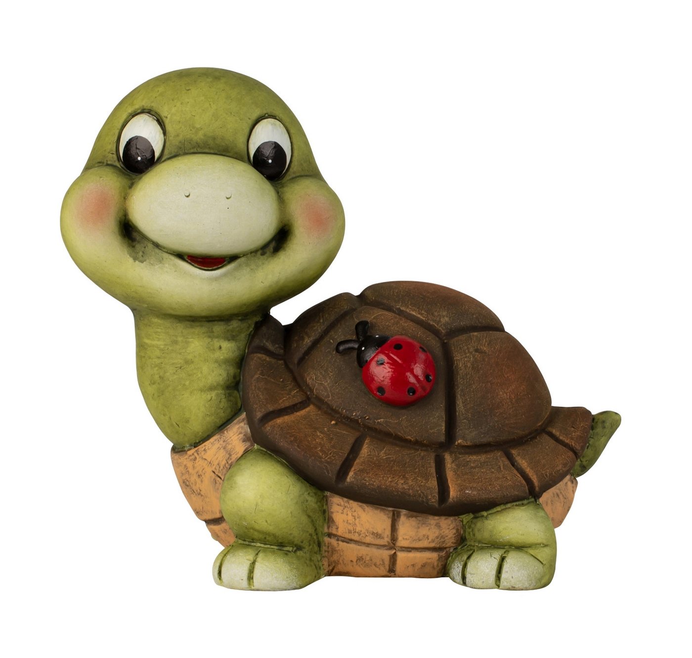 MF Gartenfigur Gartendeko Schildkröte Smila mit Marienkäfer aus Keramik 23cm, (1 St) – Bild 2 von 2
