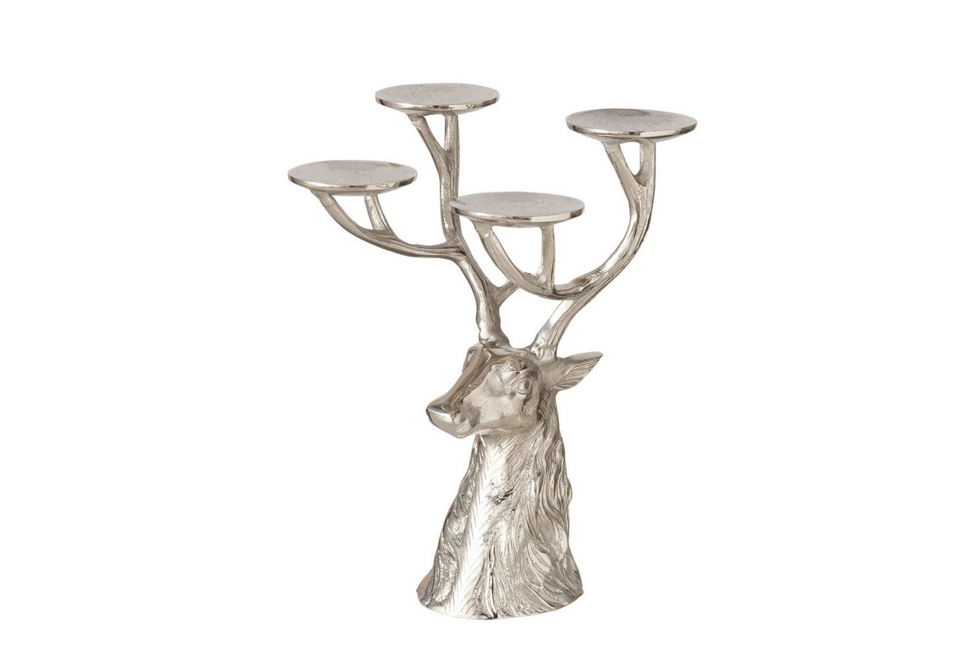 MF Kerzenhalter Russell Hirsch Kerzenleuchter silber Aluminium vernickelt (1 St) – Bild 5 von 5