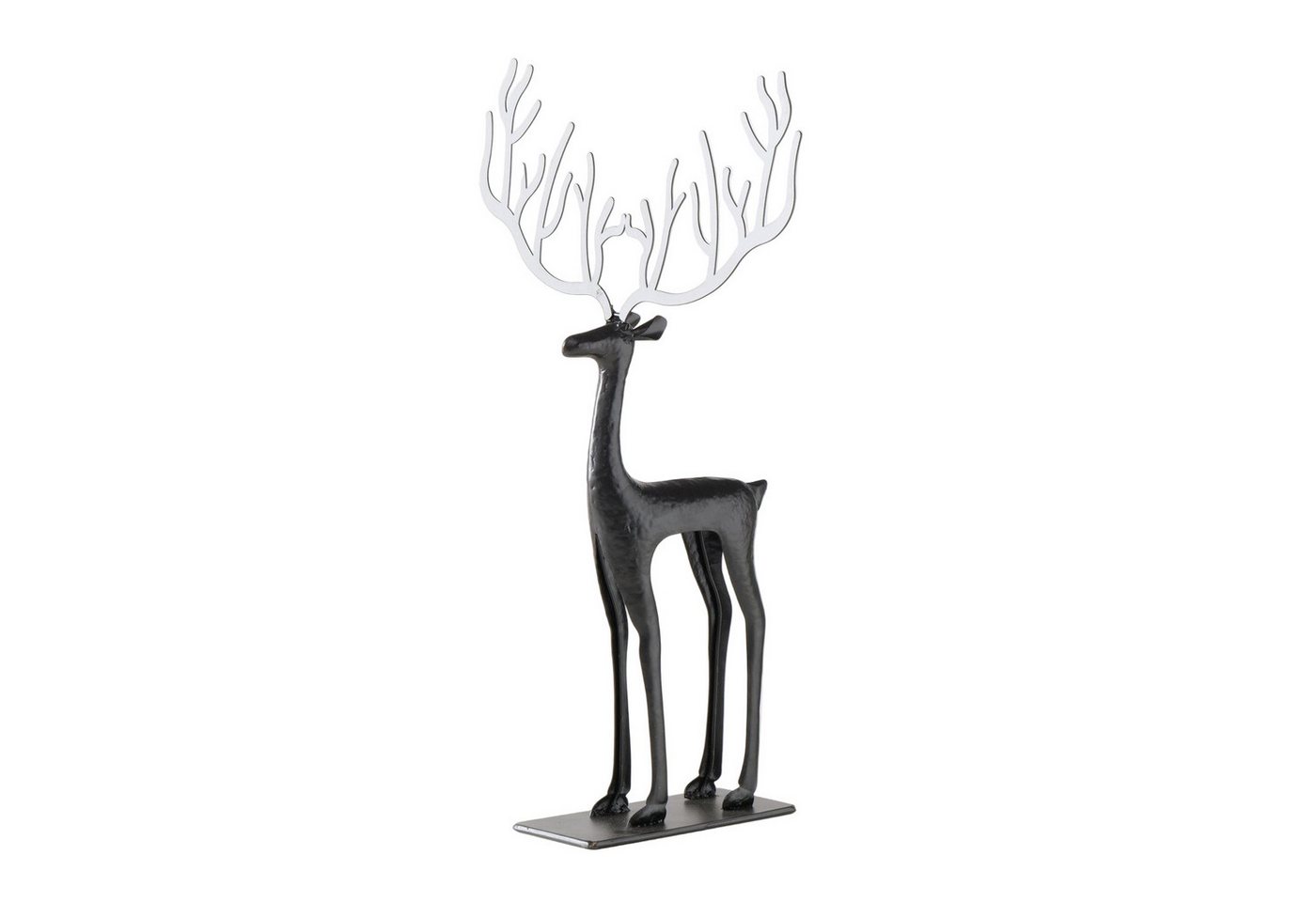 MF Tierfigur Cornelius Waldsilhouette Dekofigur Hirsch 48cm Metall Weihnachten (1 St) – Bild 5 von 5