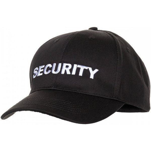 MFH Army Cap US Cap, mit Schild, schwarz, bestickt, "SECURITY" (Packung) mit Belüftungslöcher