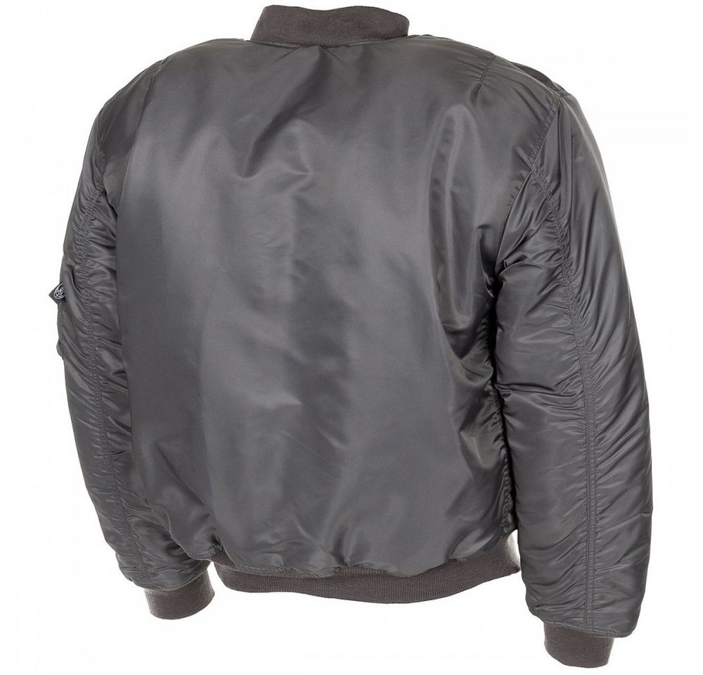 MFH Bomberjacke US Pilotenjacke MA1, Mod., urban grau - M Paspeltaschen mit Patte und Druckknopf – Bild 2 von 4