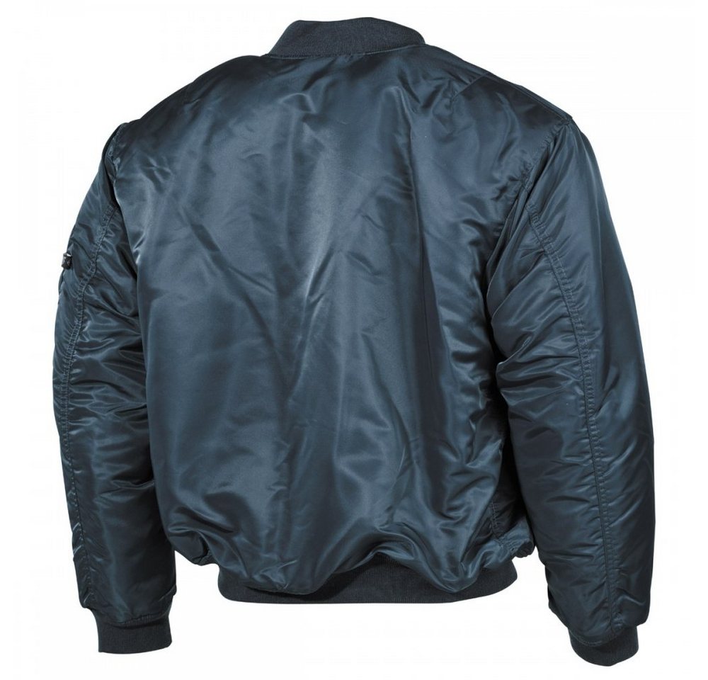 MFH Bomberjacke US Pilotenjacke MA1, Mod., alphablau - XL Paspeltaschen mit Patte und Druckknopf – Bild 2 von 3