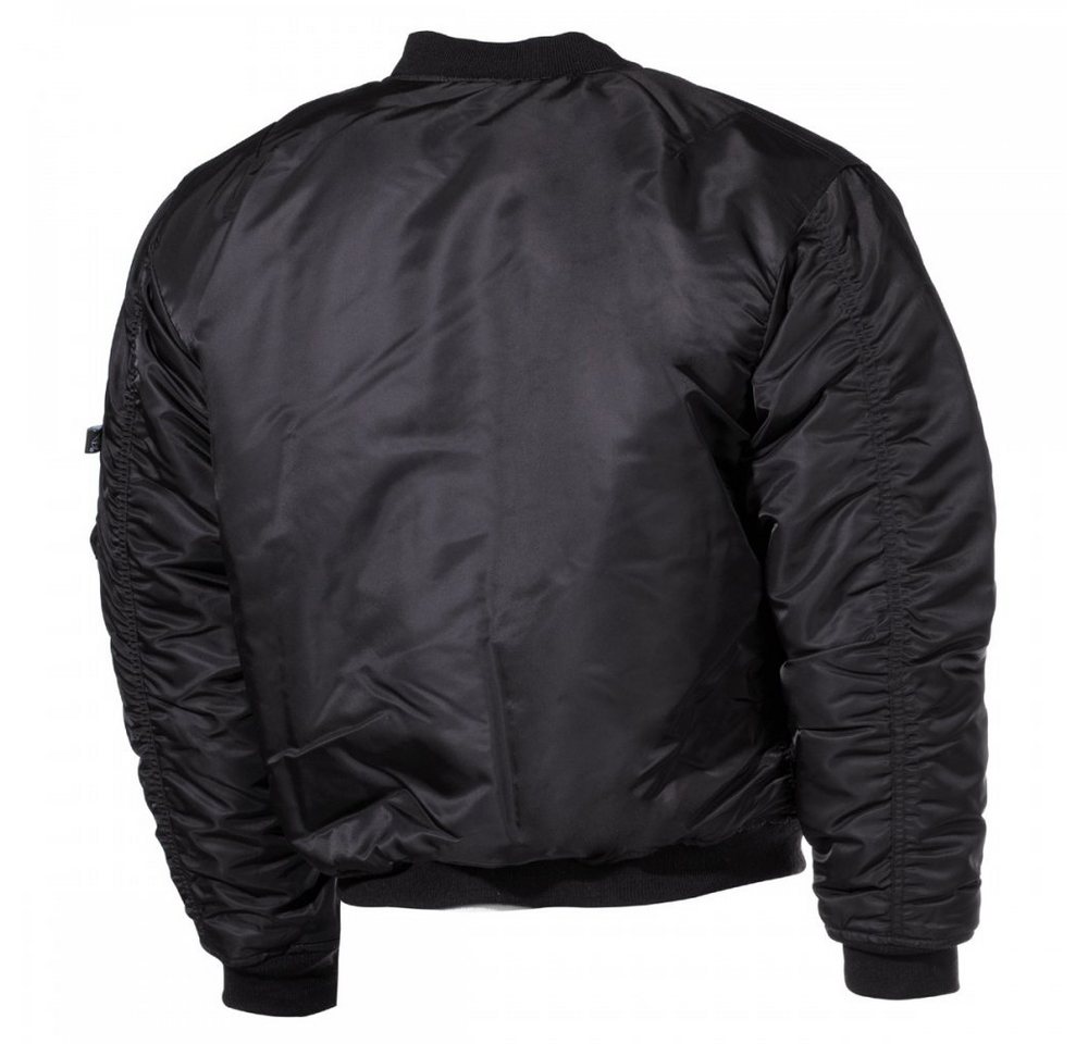 MFH Bomberjacke US Pilotenjacke MA1, Mod., schwarz - S Paspeltaschen mit Patte und Druckknopf – Bild 2 von 4