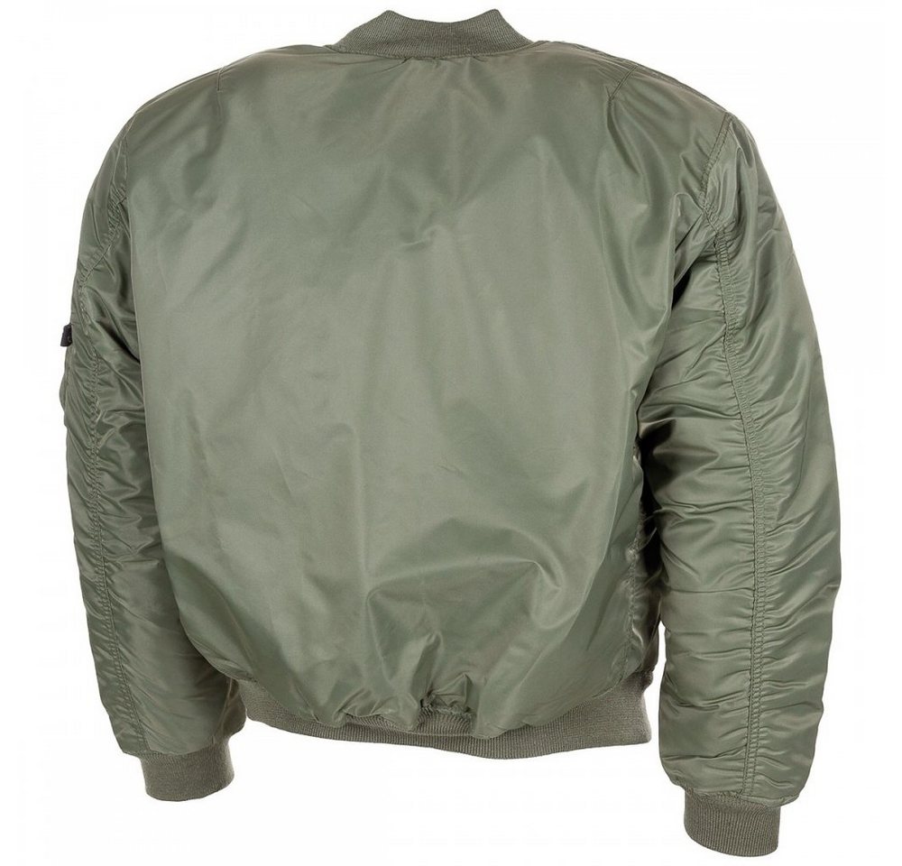 MFH Bomberjacke US Pilotenjacke MA1, Mod., oliv - L Paspeltaschen mit Patte und Druckknopf – Bild 2 von 4