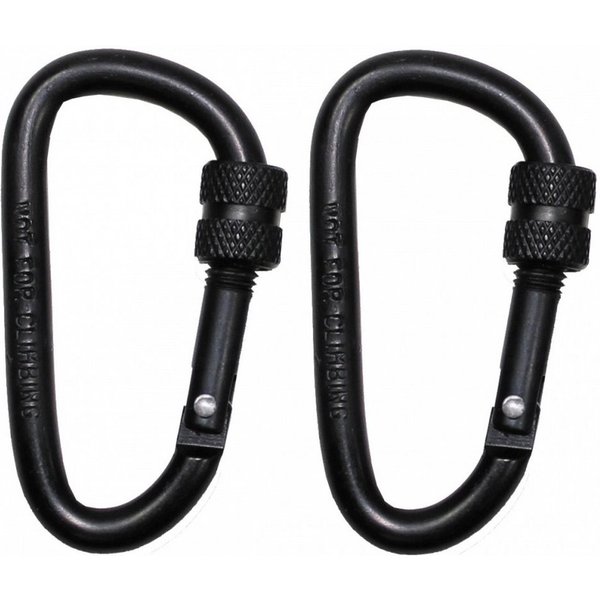 MFH Karabiner karabiner, Schraubverschluss, 6 mm x 6 cm, 2er Pack Karabiner