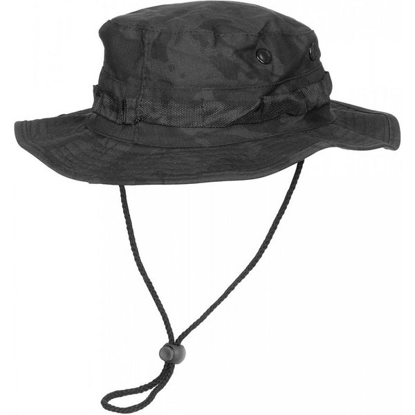 MFH Outdoorhut US GI Buschhut, Kinnband, Rip Stop, GI Boonie,night camo - L (Packung) umlaufende Schlaufen