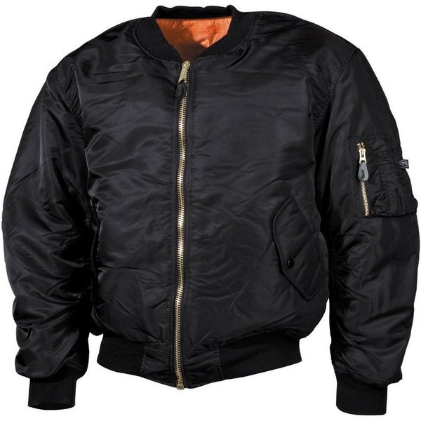MFH Outdoorjacke US Pilotenjacke MA1, schwarz, große Größen