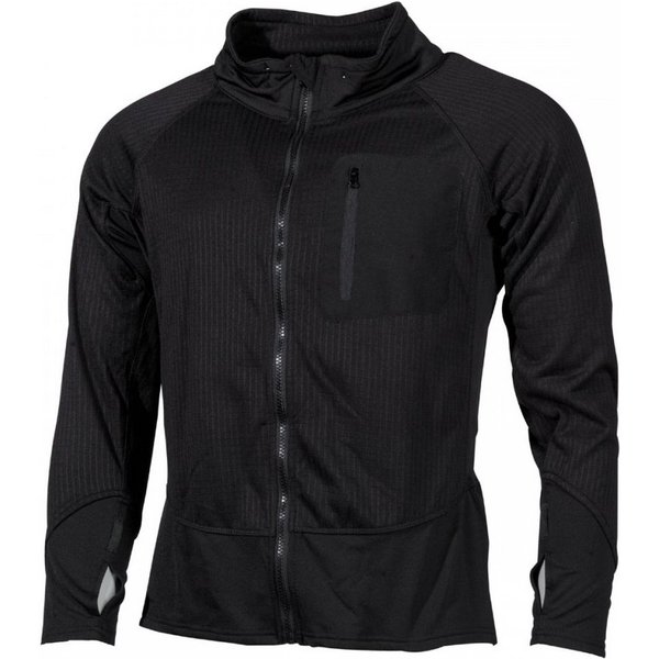 MFH Outdoorjacke US Unterziehjacke, "Tactical", schwarz - XL Daumenloch und Schlaufen am Ärmel