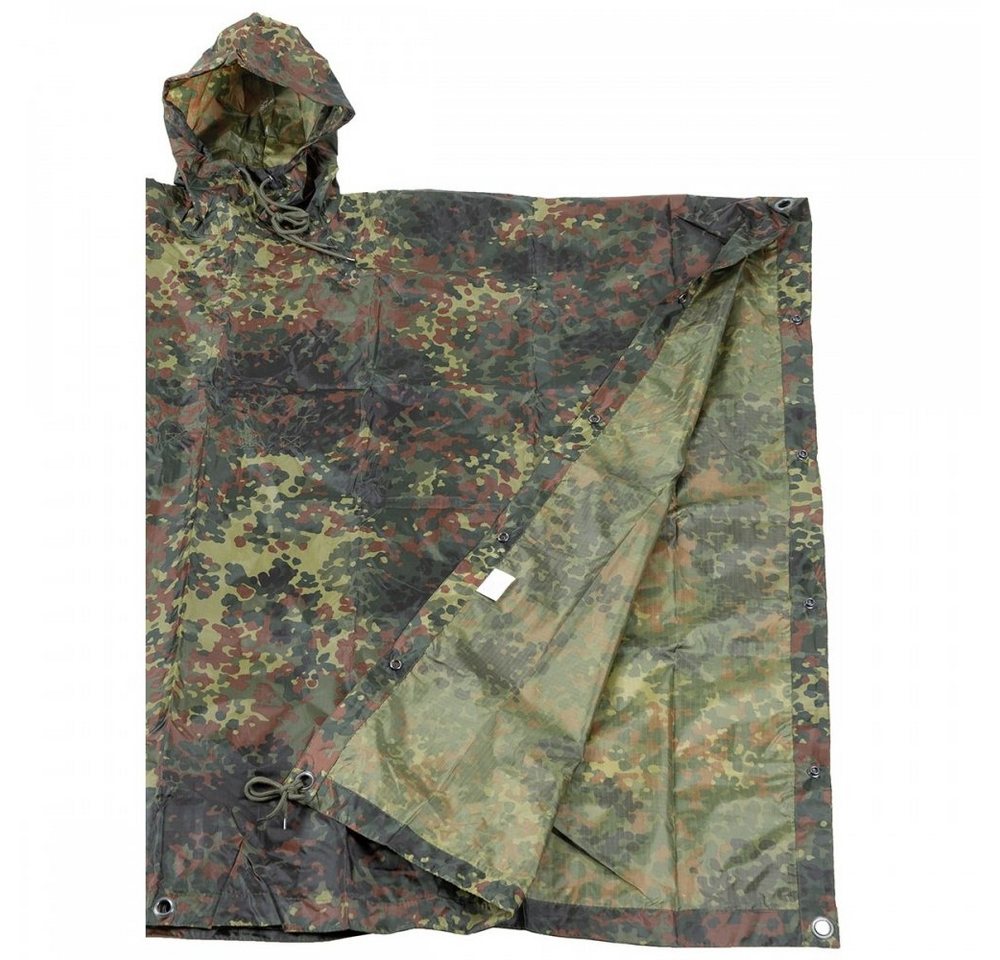 MFH Regenponcho BW Poncho, Rip Stop, Mod., flecktarn, Gr. 144 x 223 cm – Bild 2 von 4