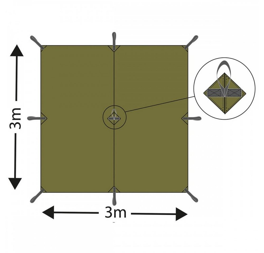 MFH Regenschutzplane Mehrzweckplane, Tarp Extrem, flecktarn, ca. 300 x 300 cm (Packung) – Bild 4 von 4