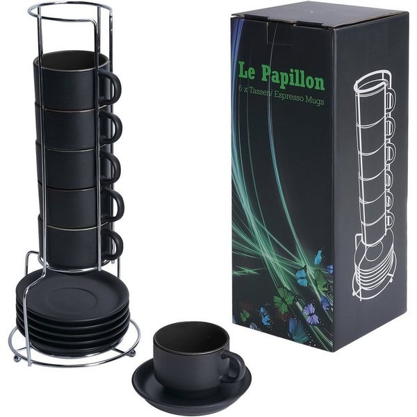 MiaMio Espressotasse Espressotassen Set Le Papillon Kollektion (6 x 75ml)