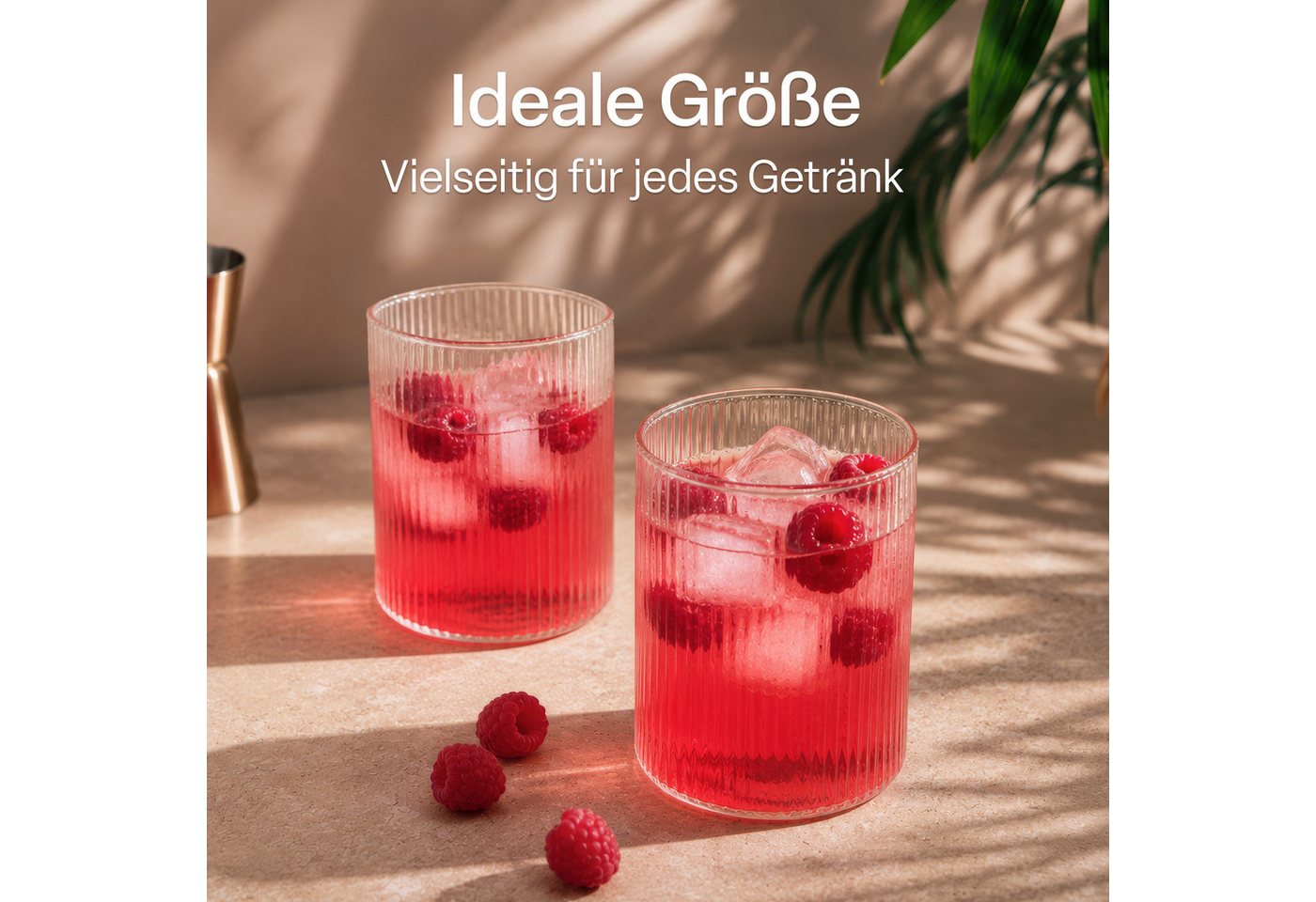 MiaMio Gläser-Set Senita, 280 ml, Riffeloptik, 6-tlg., Borosilikatglas, Spülmaschinengeeignet – Bild 4 von 5