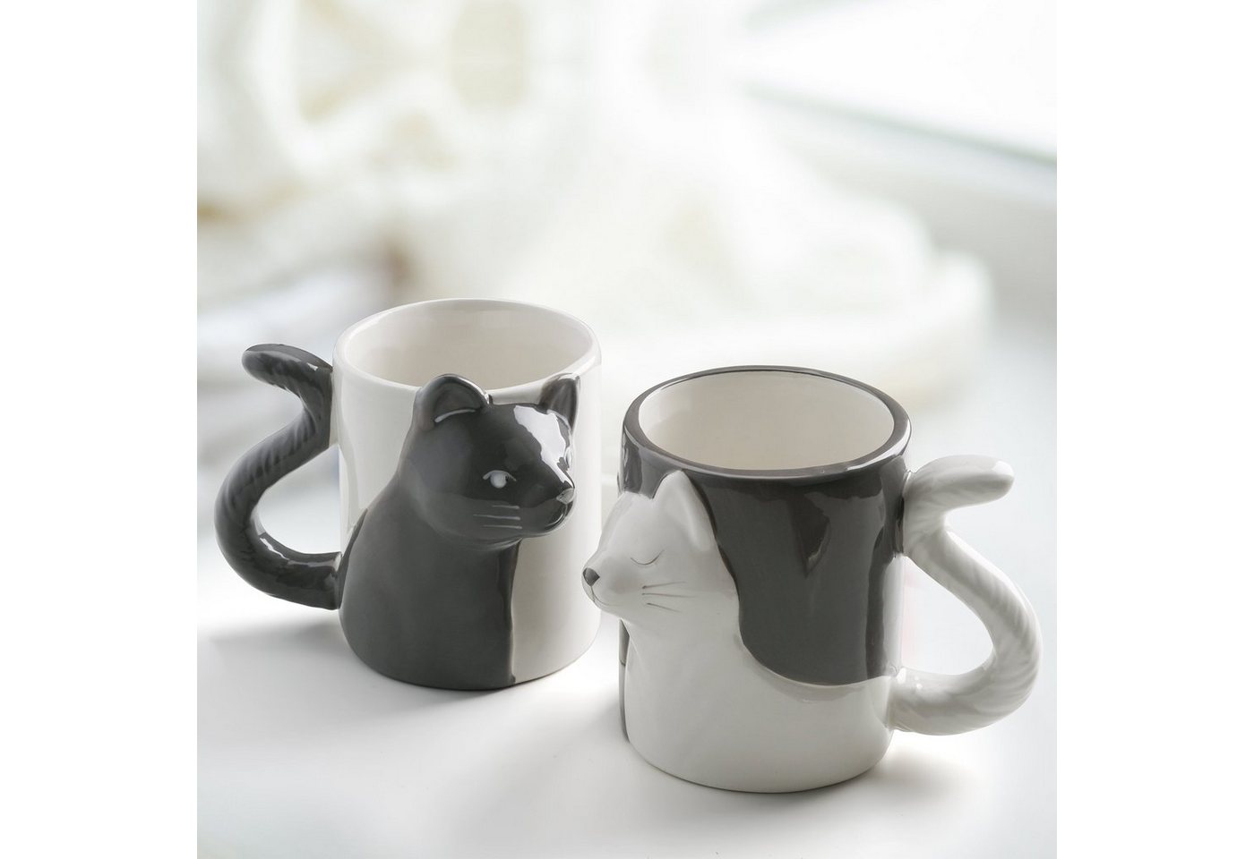 MiaMio Tasse 3D-Katzen, 350 ml, 2-tlg., Keramik – Bild 5 von 5
