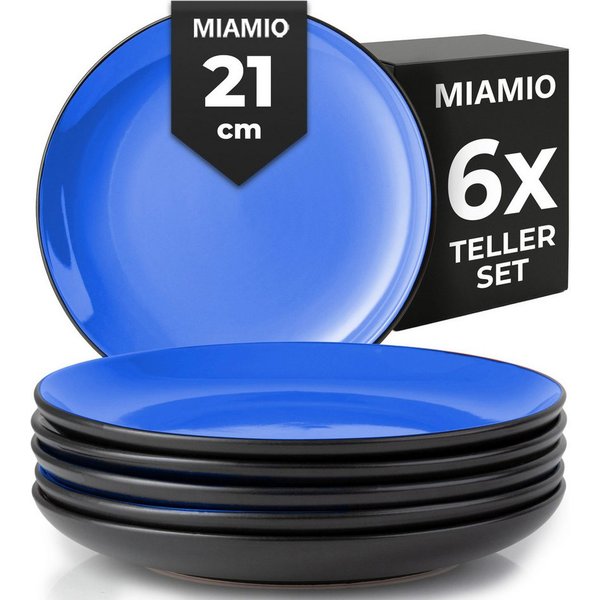 MiaMio Teller Le Papillon kleine Teller, blau, (6 St), Ø 20,5 cm, 6-teilig