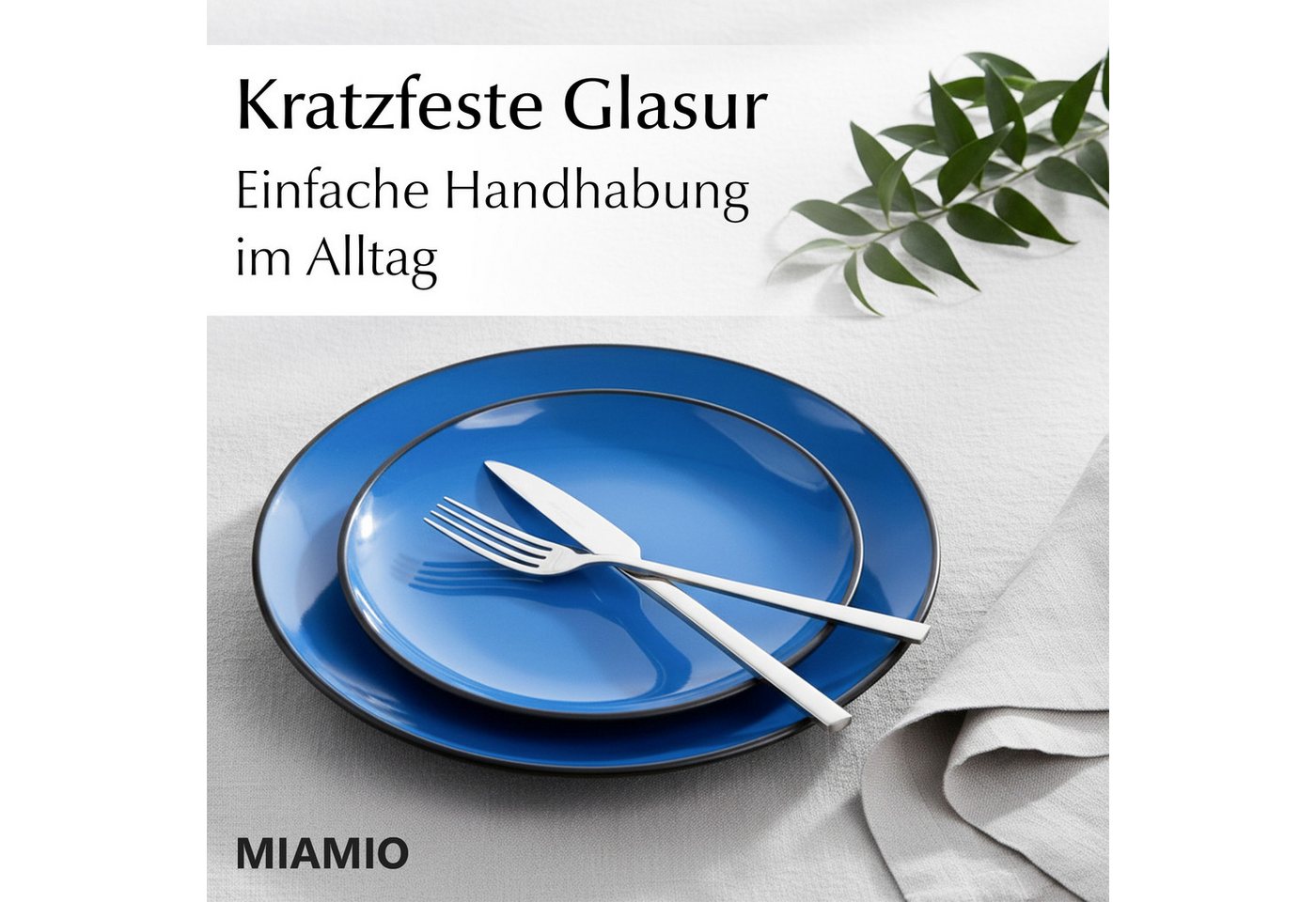 MiaMio Teller Le Papillon kleine Teller, blau, (6 St), Ø 20,5 cm, 6-teilig – Bild 3 von 5