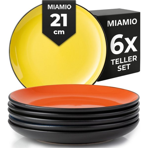 MiaMio Teller Le Papillon kleine Teller, bunt, (6 St), Ø 20,5 cm, 6-teilig