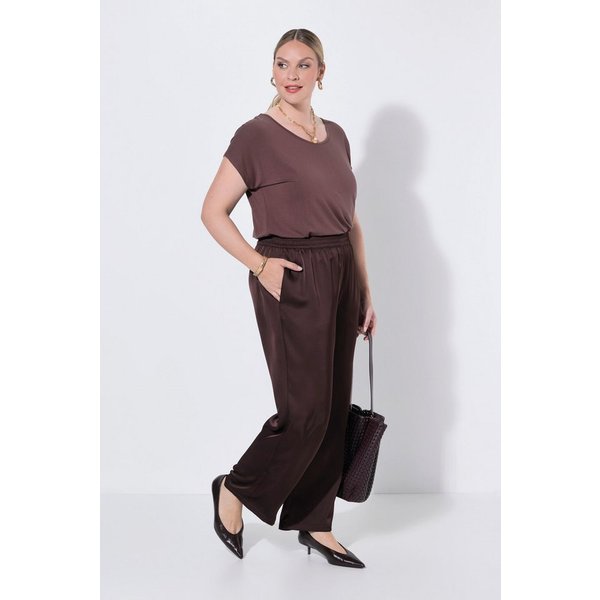 MIAMODA Funktionshose Satin-Hose weites Bein Elastikbund