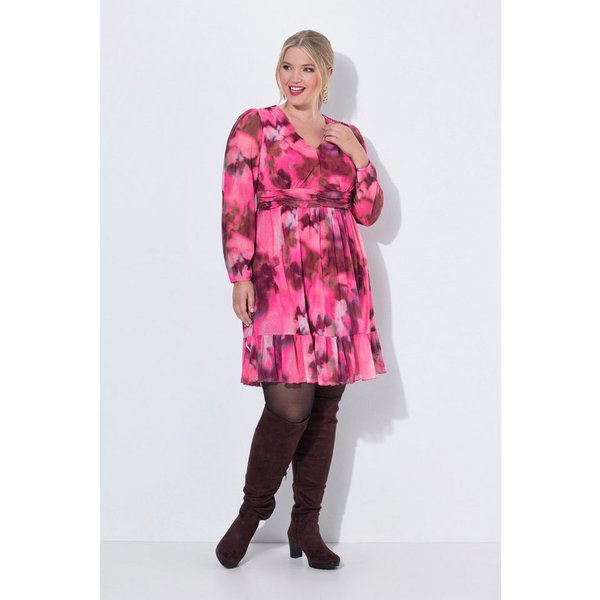 MIAMODA Jerseykleid Meshkleid A-Linie Muster blickdichtes Unterkleid