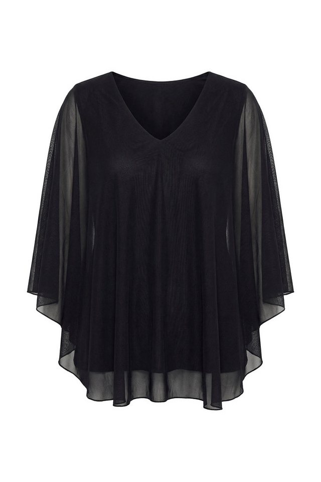 MIAMODA Longbluse Meshbluse weite Passform Muster Rückenschlitz – Bild 2 von 3
