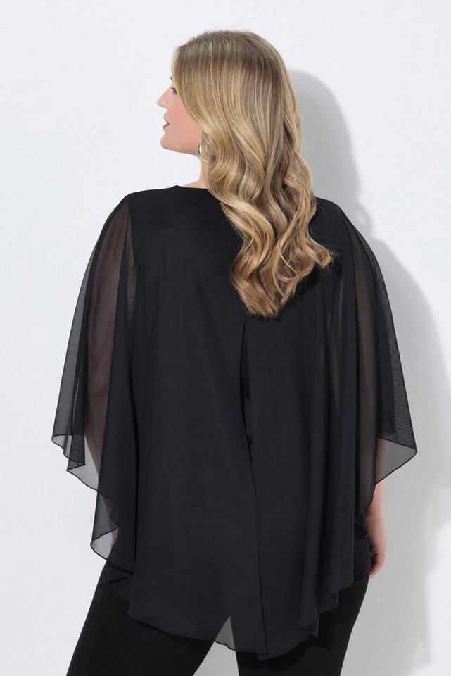 MIAMODA Longbluse Meshbluse weite Passform Muster Rückenschlitz – Bild 3 von 3