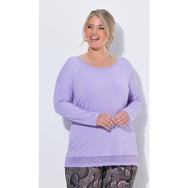 MIAMODA Longsleeve Longsleeve A-Linie Chiffonsaum