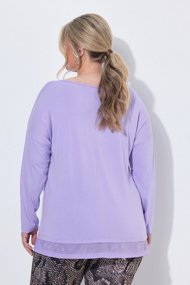 MIAMODA Longsleeve Longsleeve A-Linie Chiffonsaum – Bild 3 von 3