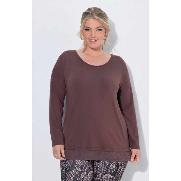 MIAMODA Longsleeve Longsleeve A-Linie Chiffonsaum