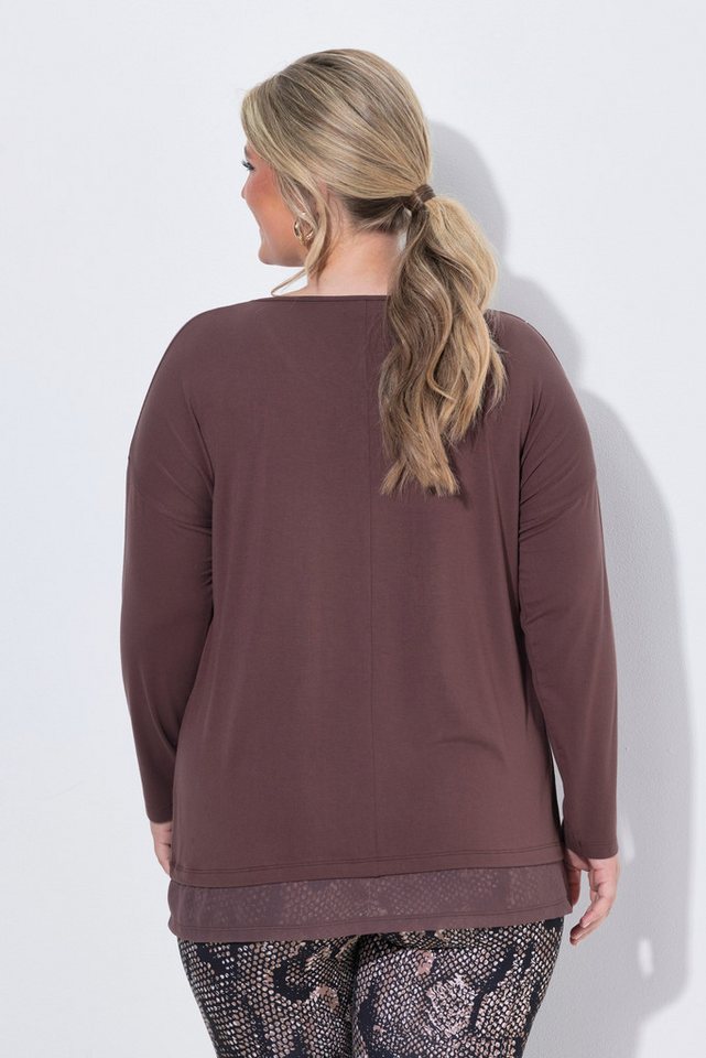 MIAMODA Longsleeve Longsleeve A-Linie Chiffonsaum – Bild 3 von 3