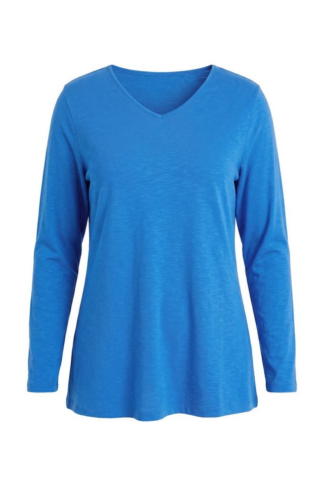 MIAMODA Longsleeve Langarmshirt oversized V-Ausschnitt – Bild 2 von 3