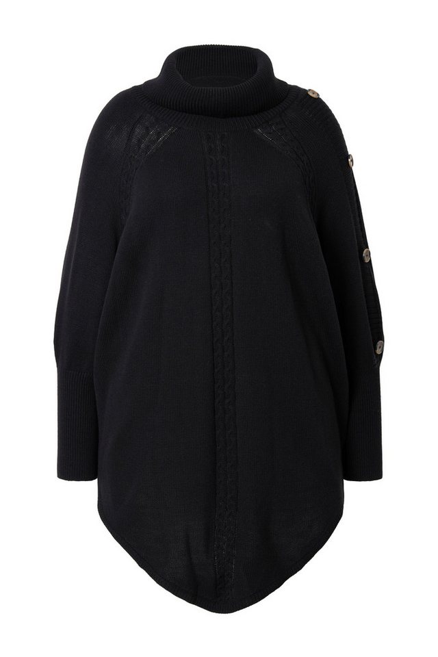 MIAMODA Pullunder Pullover Poncho-Style Zopfmuster Zipfelsaum – Bild 2 von 3