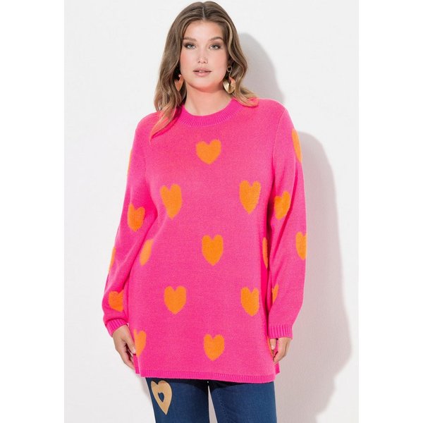 MIAMODA Rollkragenpullover Pullover bequeme Passform Herzen Stehkragen