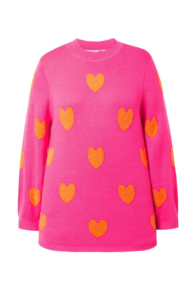 MIAMODA Rollkragenpullover Pullover bequeme Passform Herzen Stehkragen – Bild 2 von 3