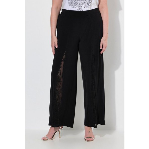 MIAMODA Schlupfhose Hose weit und gerade Spitzeneinsatz