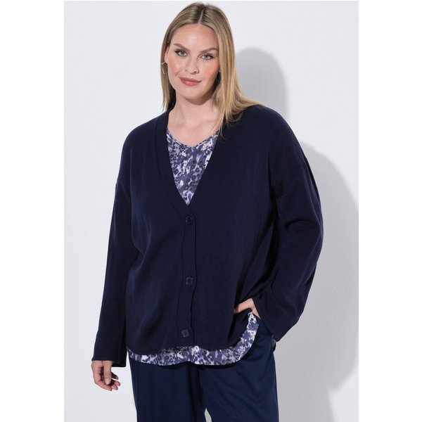 MIAMODA Strickjacke Strickjacke Boxy Fit weiter Langarm