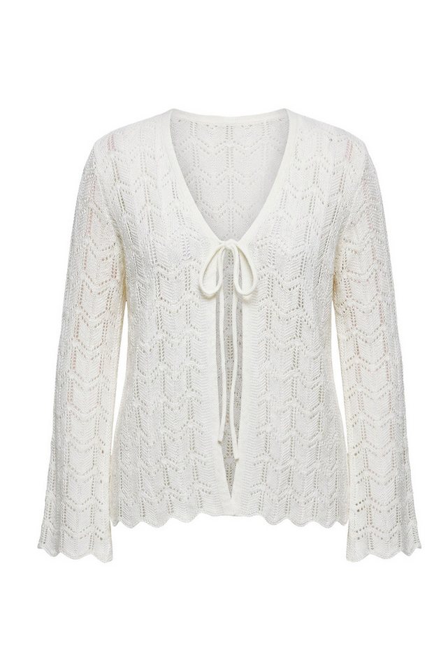 MIAMODA Strickjacke Strickjacke gerade Passform Ajourstrick Langarm – Bild 2 von 3