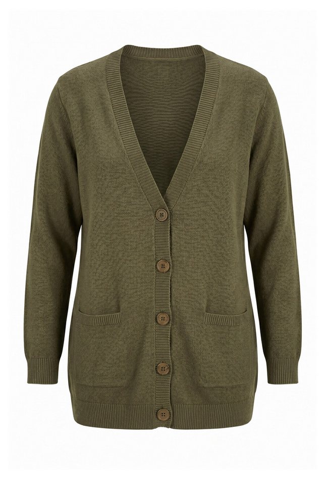 MIAMODA Strickjacke Long-Strickjacke Regular Fit V-Ausschnitt – Bild 2 von 3
